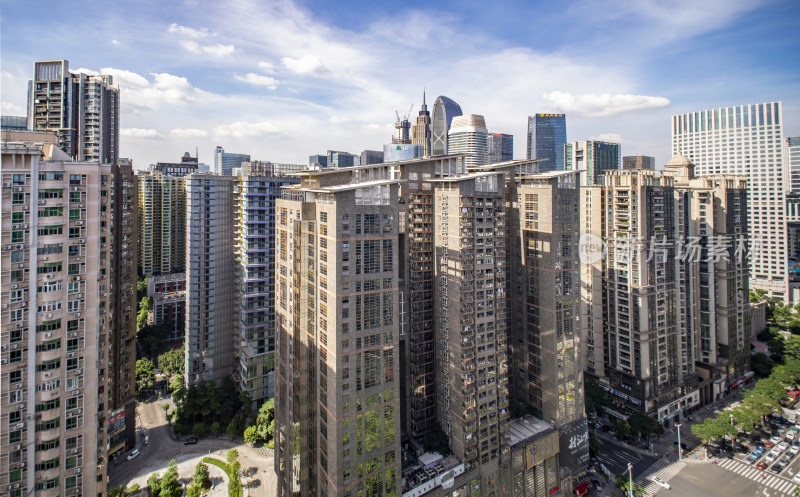 广州天河城市街景全景