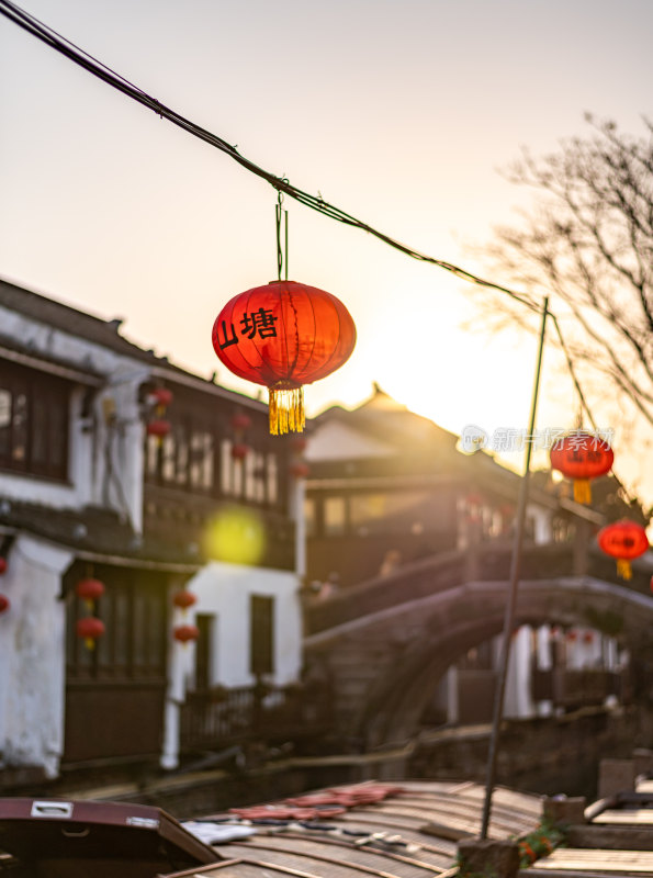 苏州七里山塘山塘街水乡景点景观