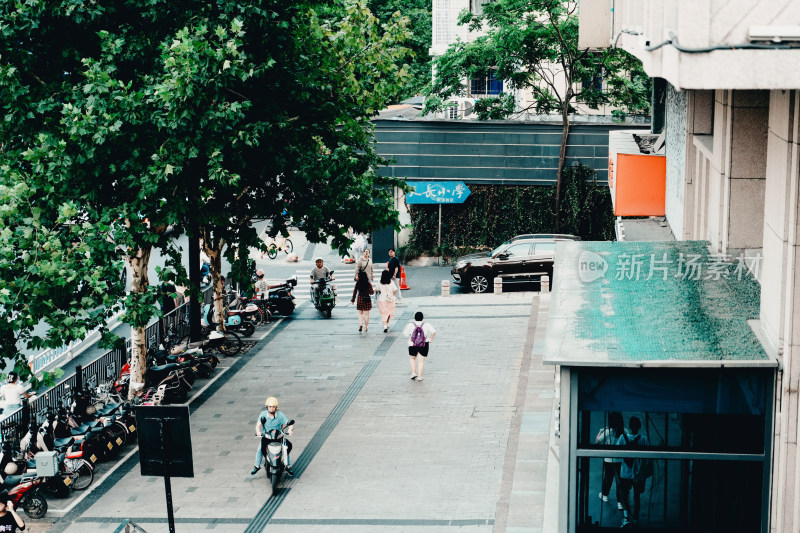 杭州街区街道交通天桥马路行人人行道