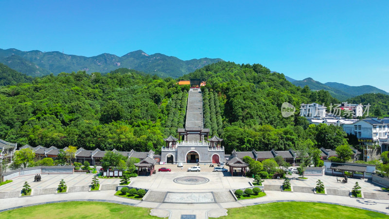 航拍湖南衡阳万寿广场万寿大鼎福寿寺