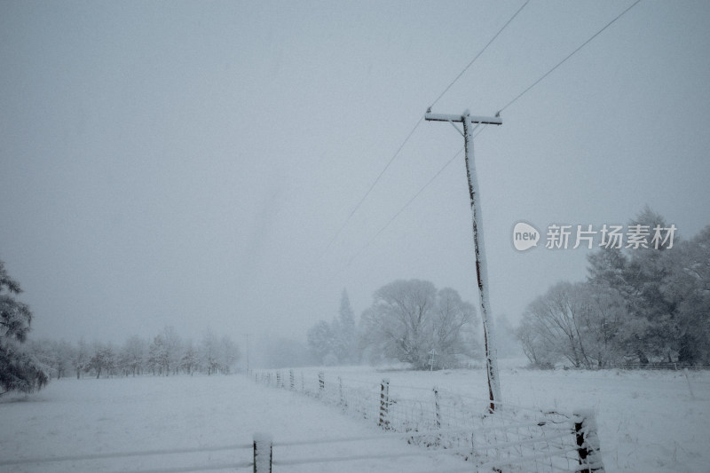 蒂卡波湖农场雪景