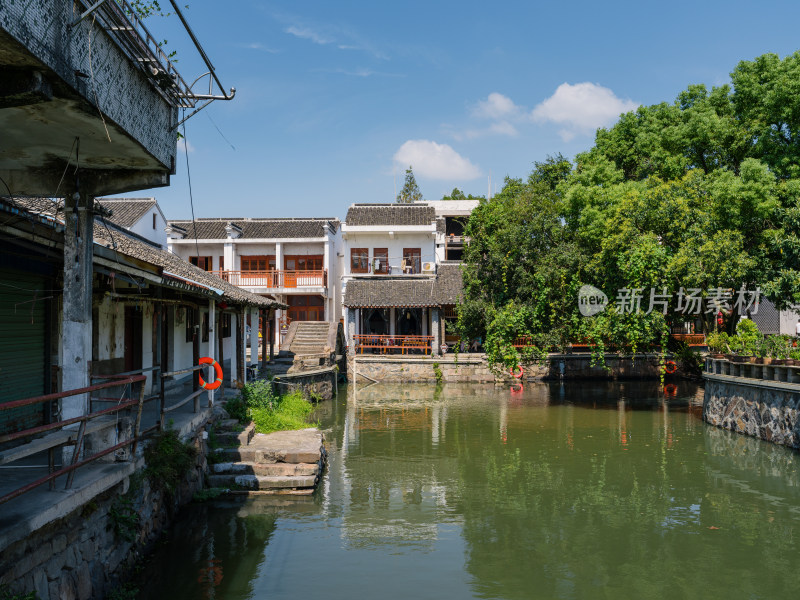 江南水乡古镇老街传统建筑新农村诗意画卷