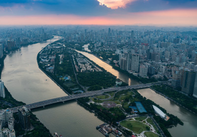 俯瞰广州城市全景