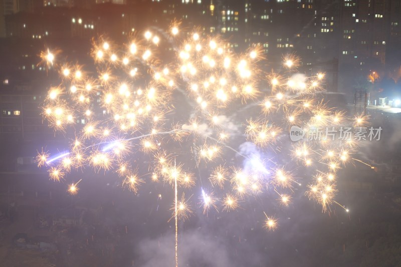 夜空中绽放的绚烂烟花