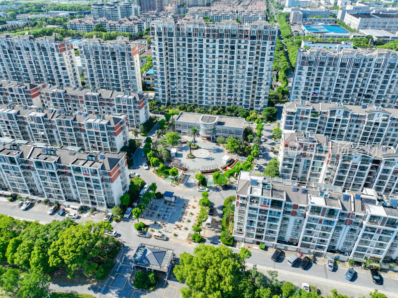 航拍昆山城市乡村建筑风光大景