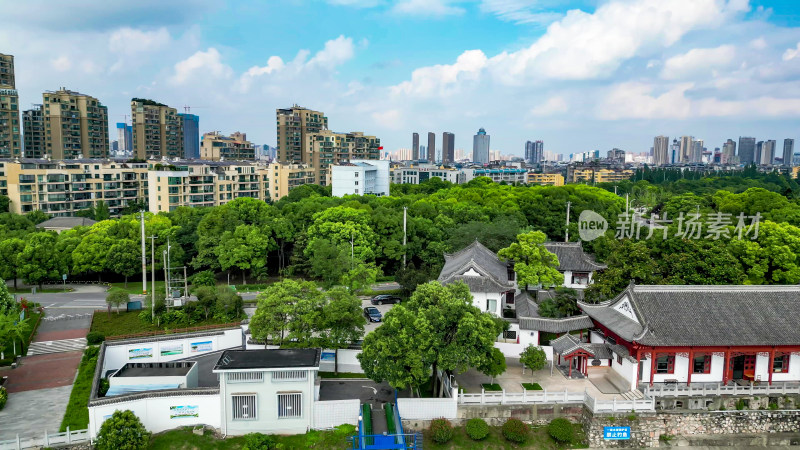 湖北荆州城市风光航拍图