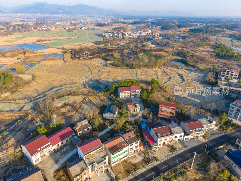 乡村田园风光航拍全景