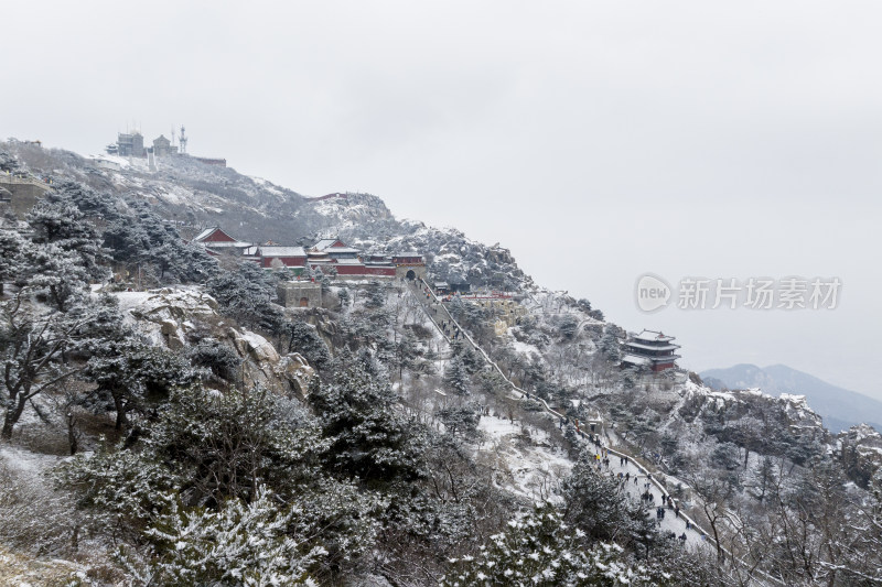 雪后泰山，银装素裹