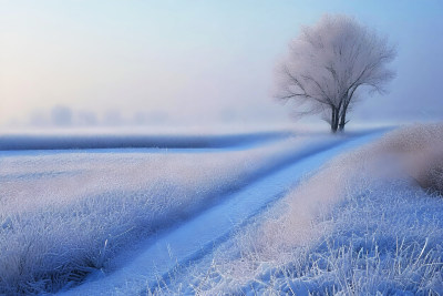 冬天风景大雪背景天空