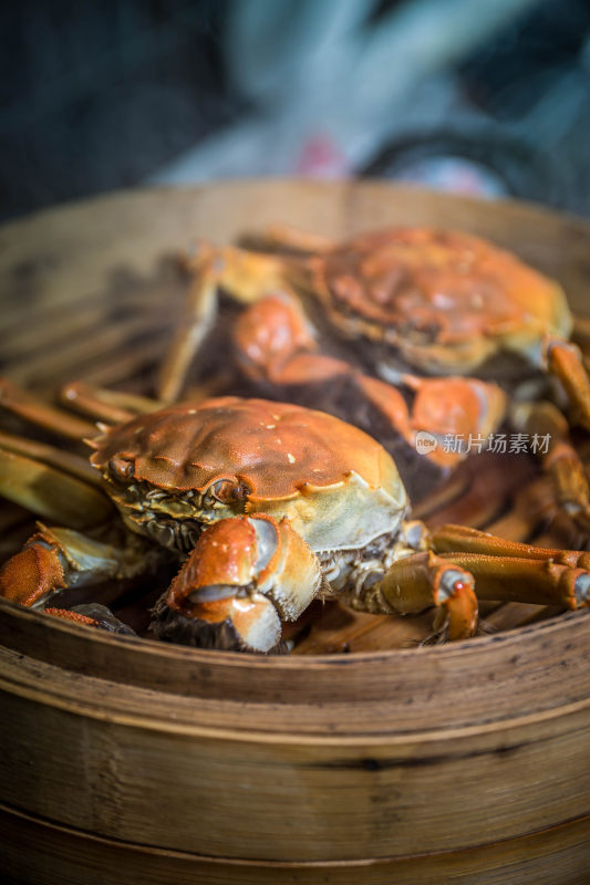 阳澄湖大闸蟹鲜美食材清蒸螃蟹