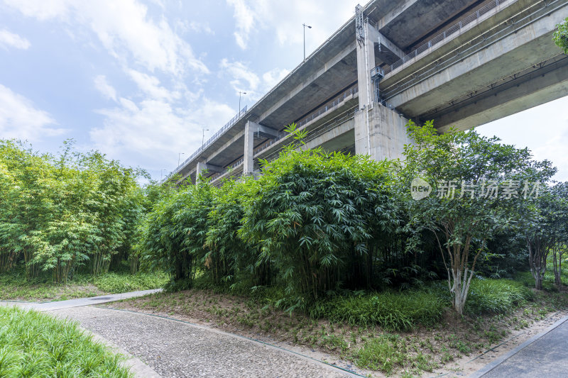 武汉天兴洲大桥桥南公园风景