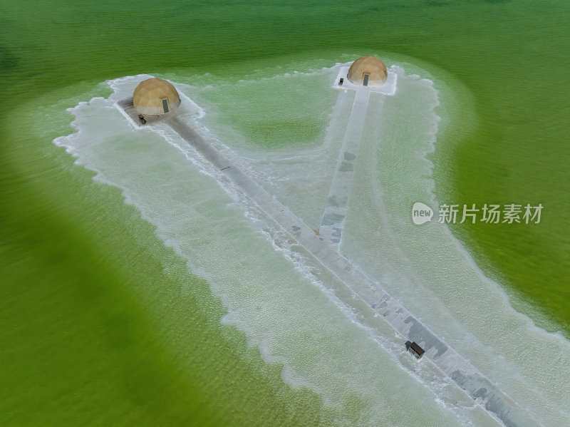 青海海西州大柴旦翡翠湖网红高空航拍