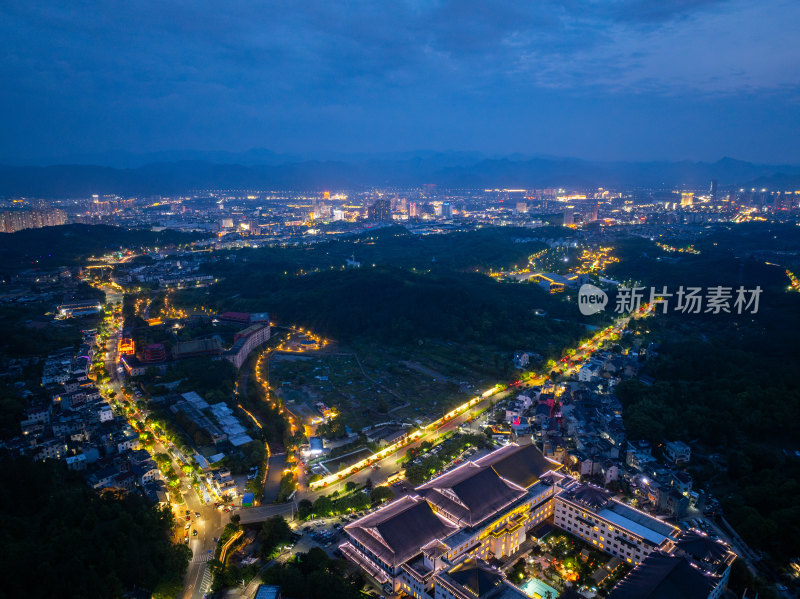 航拍浙江省台州市天台县城市风光