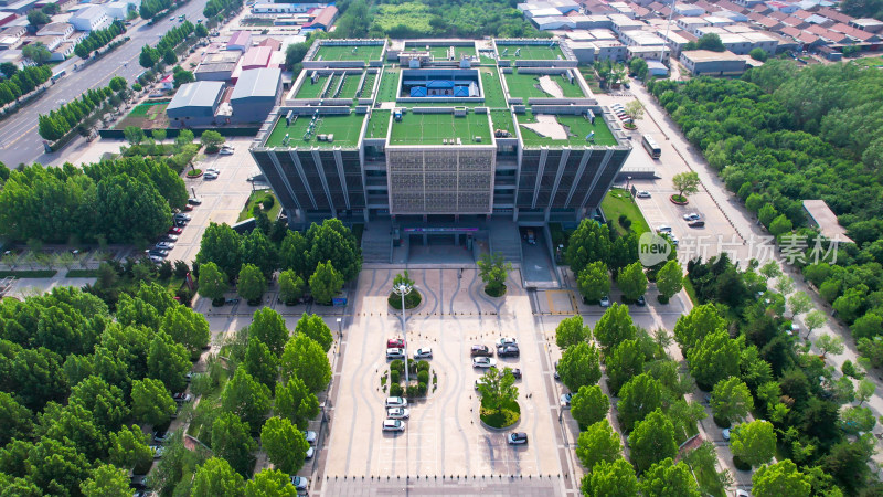 河北沧州博物馆图书馆科技馆市民广场航拍