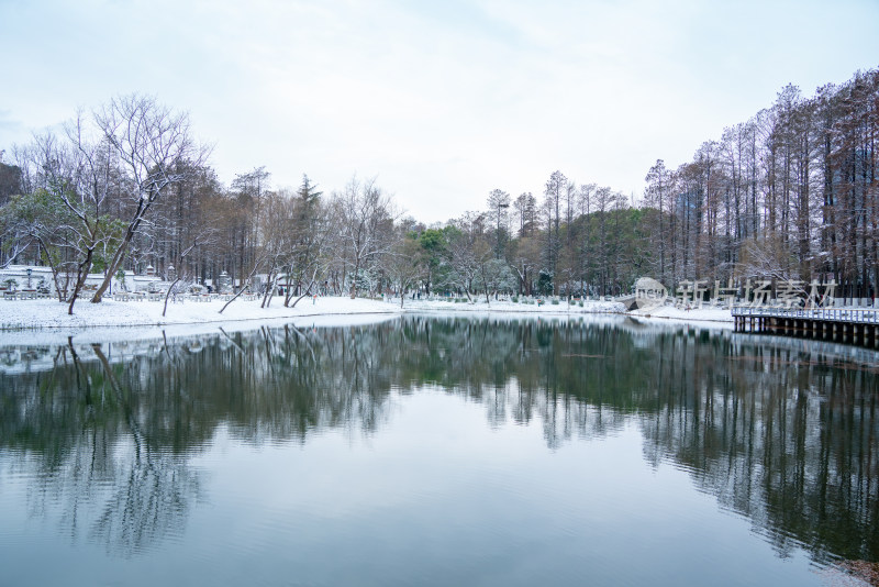 武汉冬天解放公园雪景