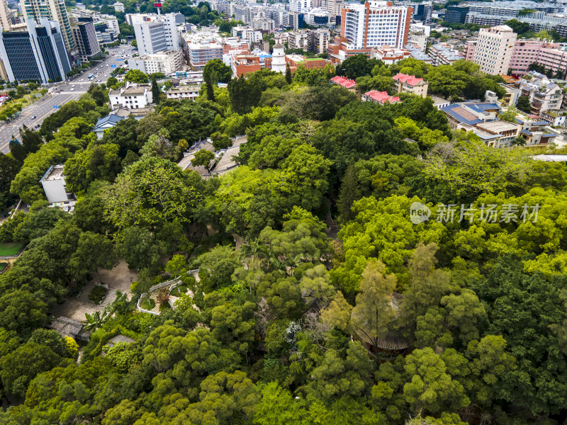 福建福州于山景区航拍