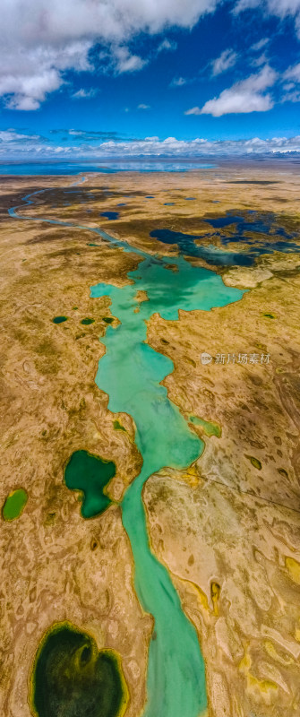 青海可可西里绿色的湖泊