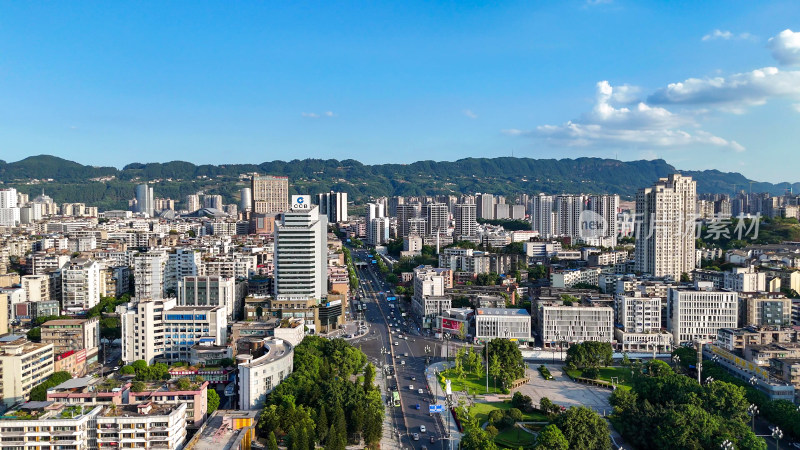 航拍四川宜宾建设宜宾城市风光摄影图