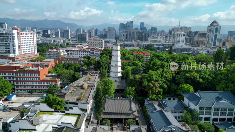 航拍福州定光寺定光塔白塔