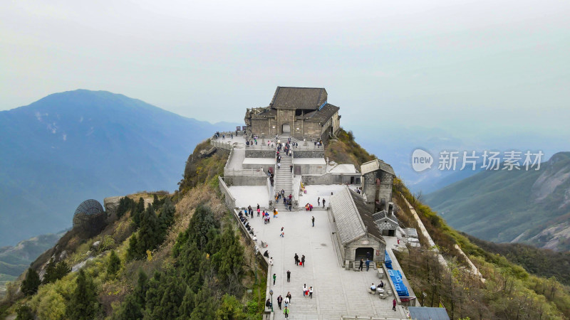 航拍湖南南岳衡山祝融峰5A景区