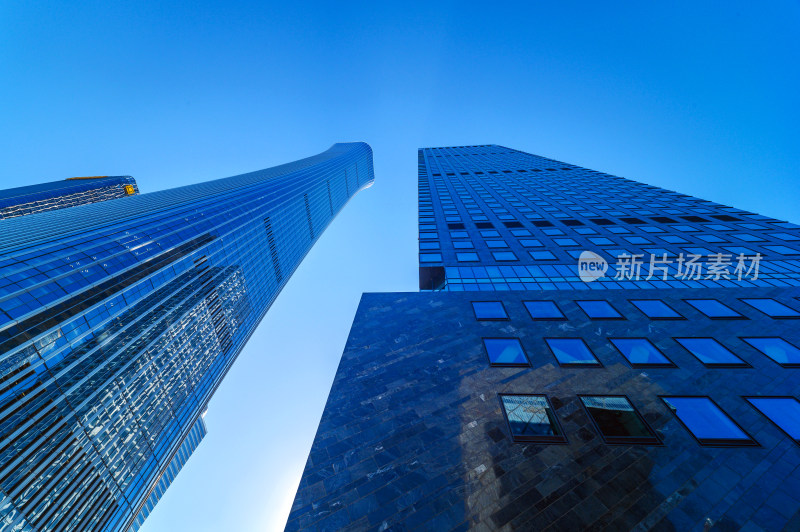 北京国贸CBD建筑高楼大厦低角度仰拍