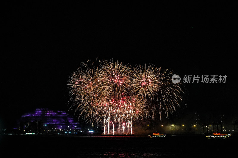 夜空绽放的绚烂烟花