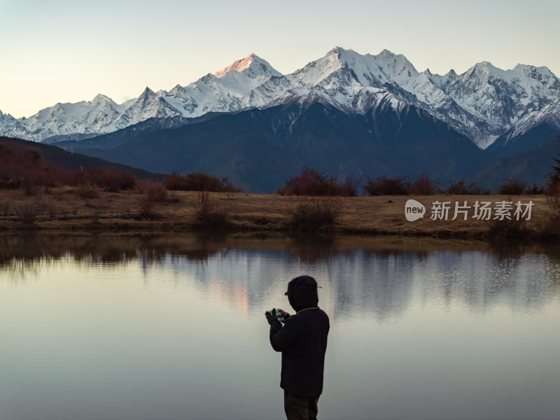 云南香格里拉梅里雪山高空航拍