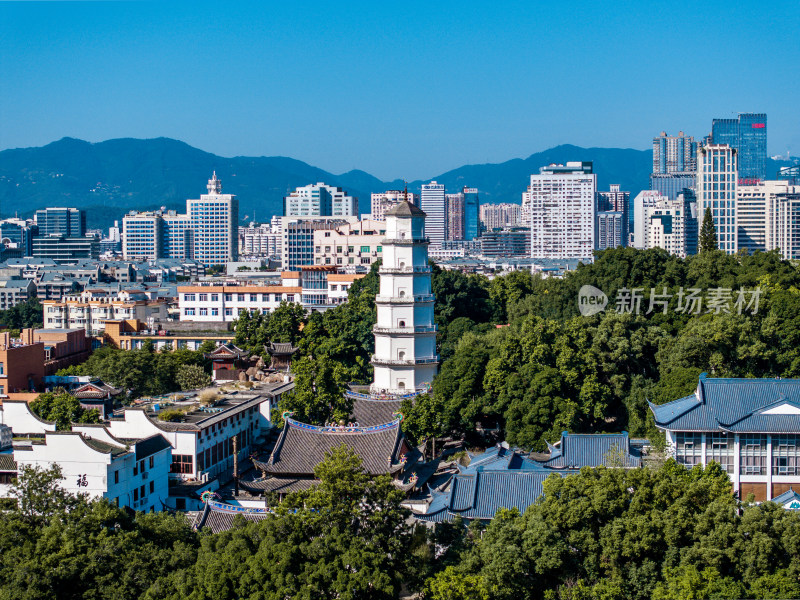 福建福州白塔报恩定光多宝塔航拍