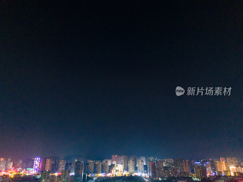 九江站周边夜景灯光航拍图