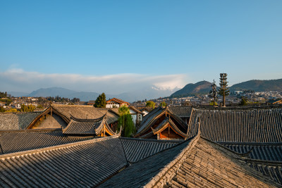 古色古香的传统建筑屋顶风景