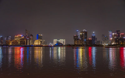 杭州钱江新城城市阳台夜景