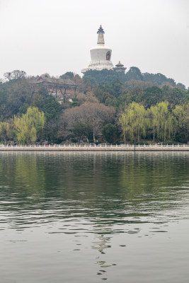 北京北海公园白塔建筑景观