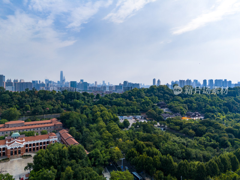 武汉辛亥革命纪念馆周边建筑交通航拍图