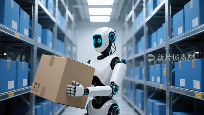 机器人仓库自动化物流仓储科技背景图