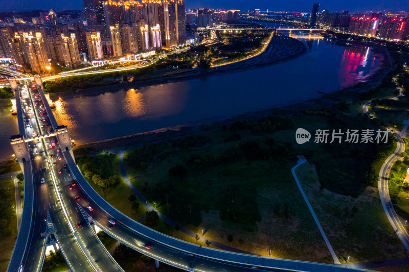 福建泉州城市夜景航拍摄影图