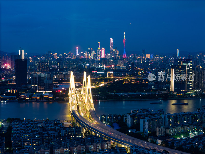 广州夜景 洛溪大桥 洛溪岛