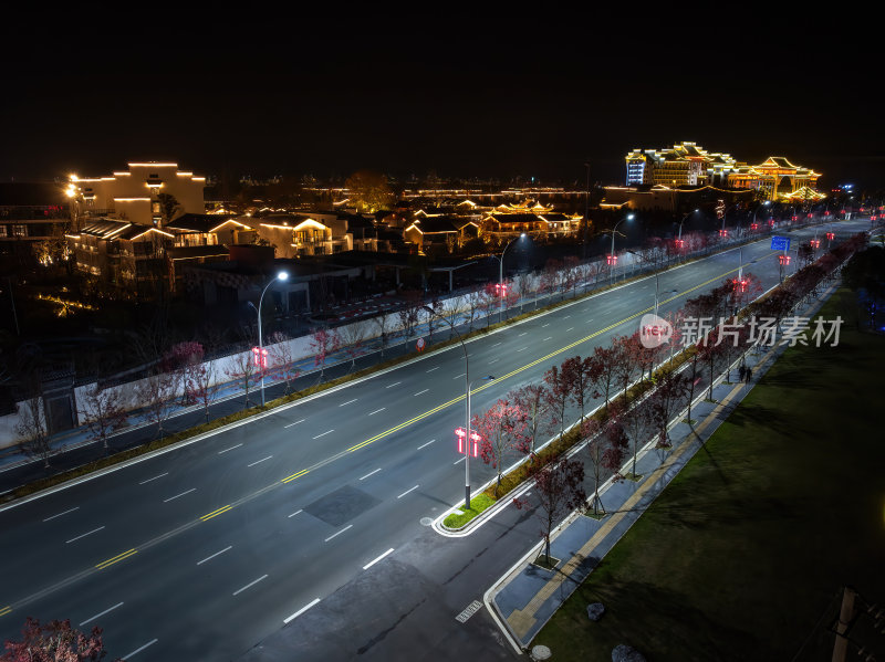 江西上饶婺源网红景点婺女洲夜景航拍