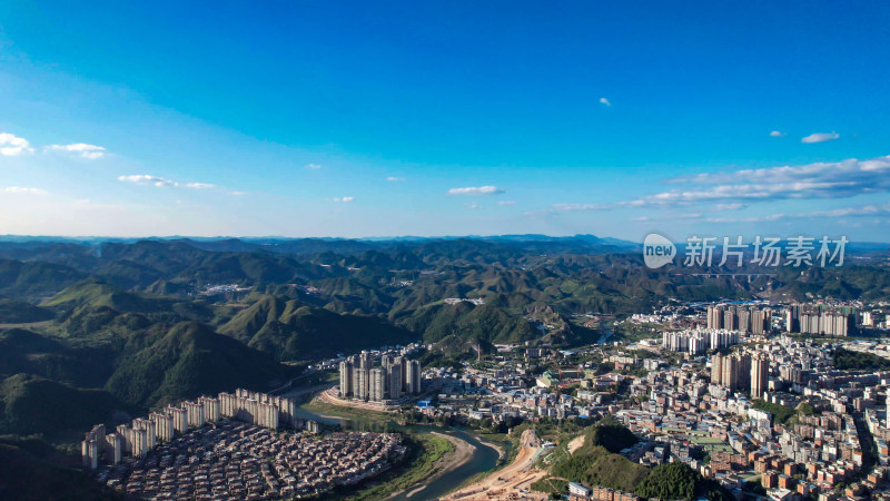 贵州黔东南凯里城市建设航拍图