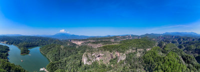 福建泰宁大金湖甘露寺航拍全景图