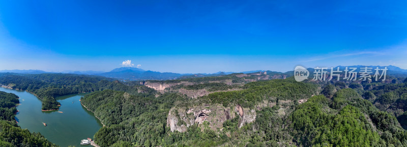 福建泰宁大金湖甘露寺航拍全景图