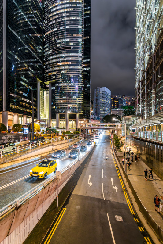 中国香港中环城市风光夜景