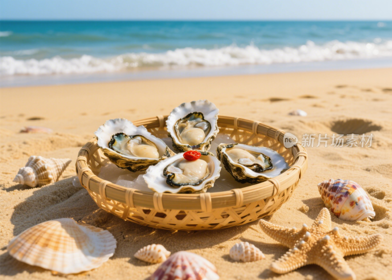 生蚝烤生蚝清蒸生蚝海鲜餐饮美食
