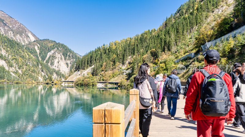 四川九寨沟景区的初秋风景综合