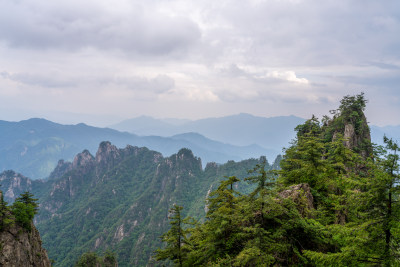 河南洛阳栾川老君山大山山脉特写