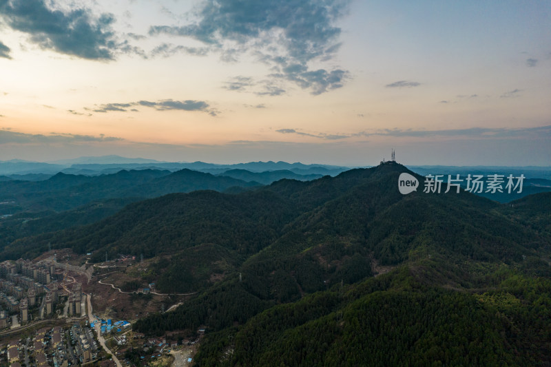 湖南怀化城市日落晚霞夕阳