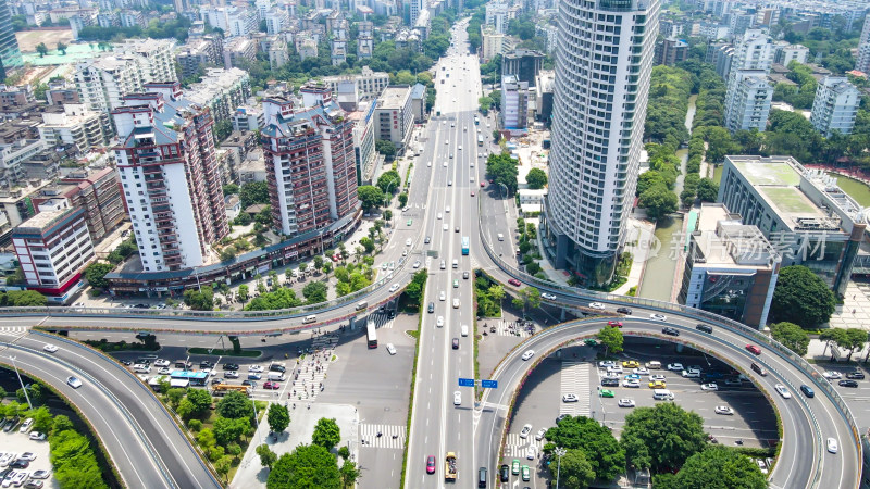 福建福州城市建设交通航拍图