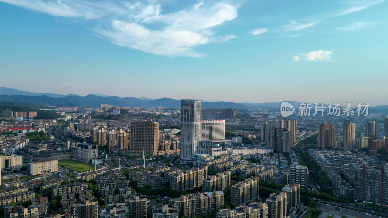 航拍江西萍乡城市天际线萍乡大景