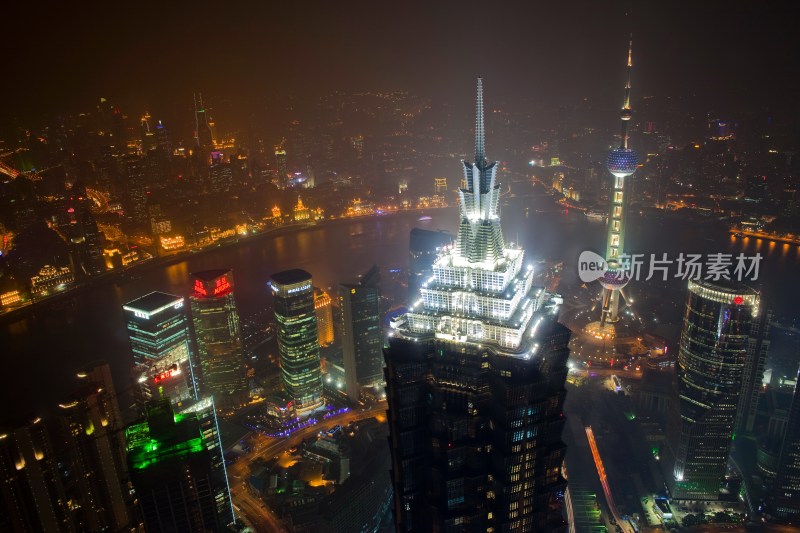 陆家嘴夜景鸟瞰