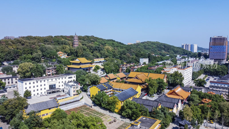 武汉武昌区宝通禅寺洪山宝塔航拍