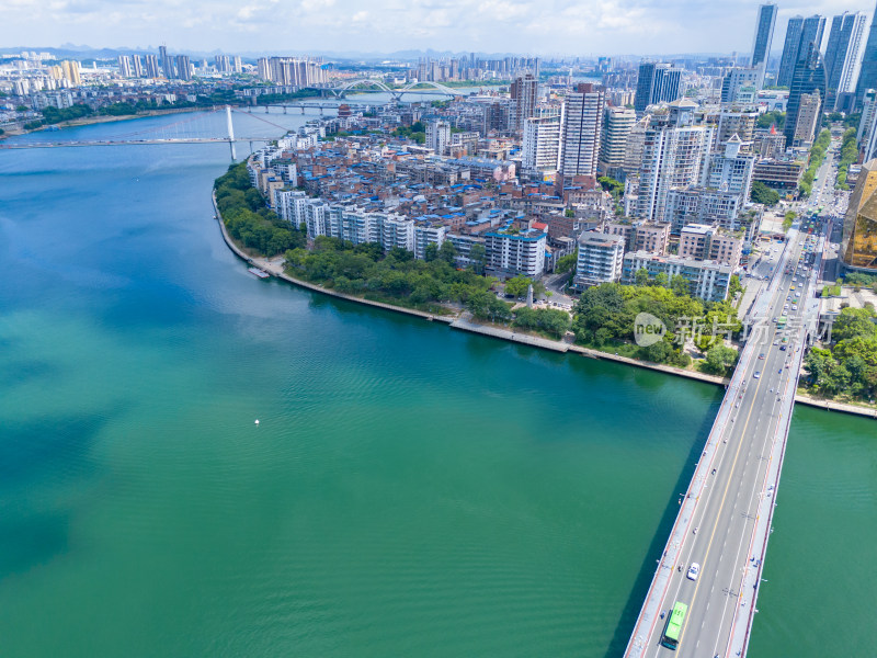 柳州建设柳江风光航拍图